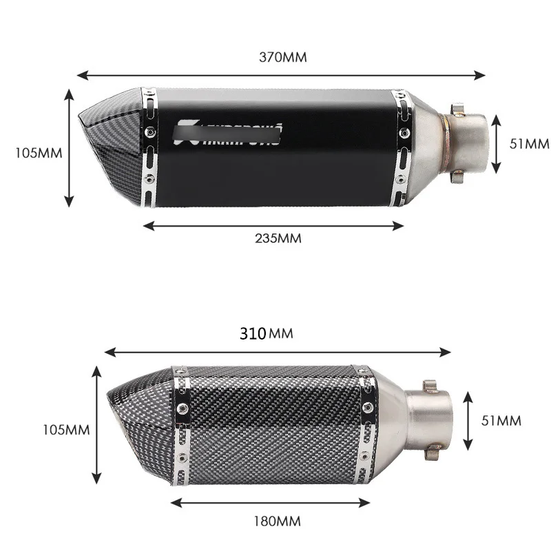 Мотоцикл 51 мм глушитель из нержавеющей стали глушитель труба со съемным дБ убийца Байк Скутер ATV Универсальный 38-51 мм