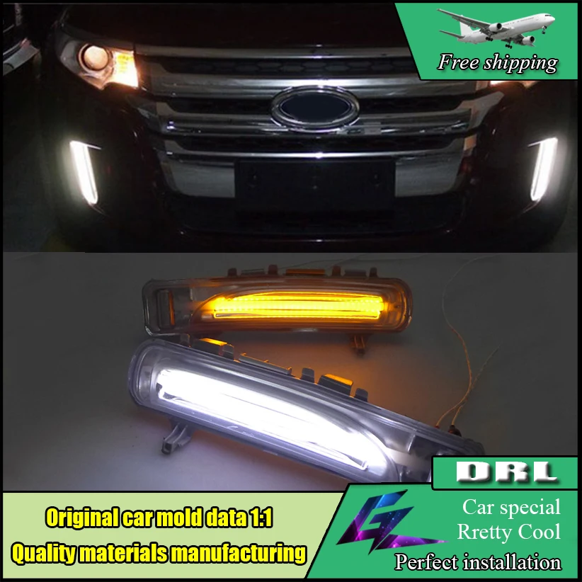 

Car styling LED Daytime Running Light For Ford Edge 2009 2010 2011 2012 2013 DRL fog lights bumper lamp with turn signal light