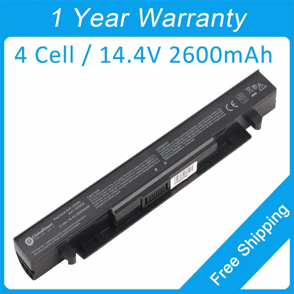 

New 4 cell 2600mah laptop battery A41-X550A A41-X550 for asus A450 F550 R510 A450CA F550CA R510CA X452EA A550CA X450CA F550VB
