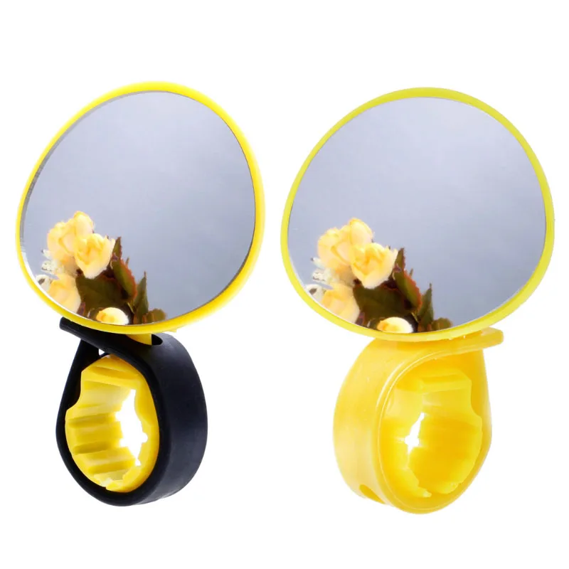 Универсальный Регулируемый велосипедный руль с поворотом на 360 градусов, зеркало заднего вида, безопасное зеркало заднего вида - Цвет: Цвет: желтый