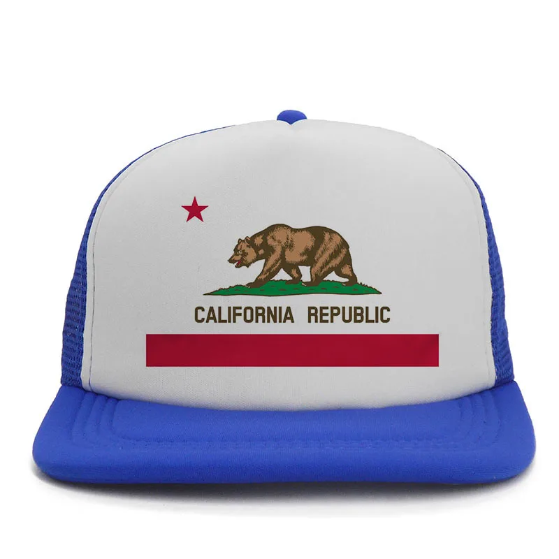 Bear California Republic бейсболка с флагом для мужчин и женщин крутая летняя сетчатая бейсболка s California Trucker кепка Повседневная шляпа для отца Новинка - Цвет: C11