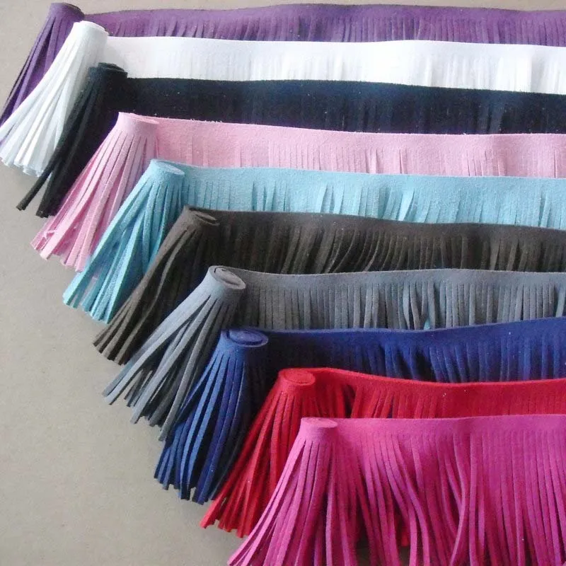 

1 yards Fringe Leather Suede Tassel Lace Skirt Garment Bag Handmade DIY Hem Accessories