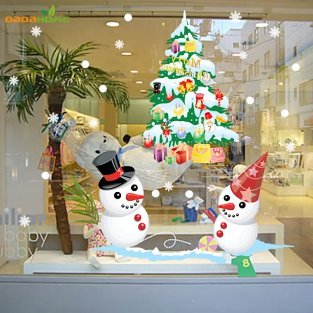 the new shop window snowman christmas tree christmas wall sticker christmas decorations for home christmas window - New Christmas Decorations the new shop window snowman christmas tree christmas wall sticker christmas decorations for home christmas window - New Christmas Decorations