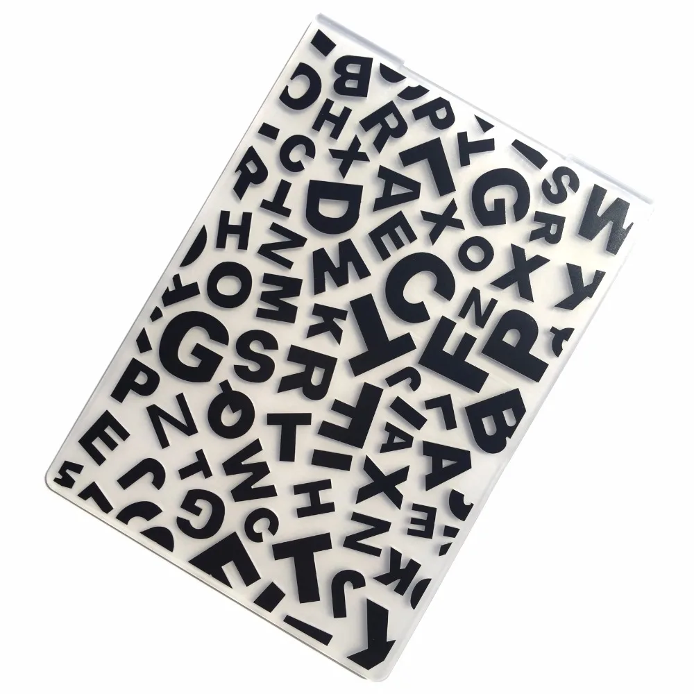 Letter alphabet Plastic Embossing Folder for Scrapbooking DIY Photo