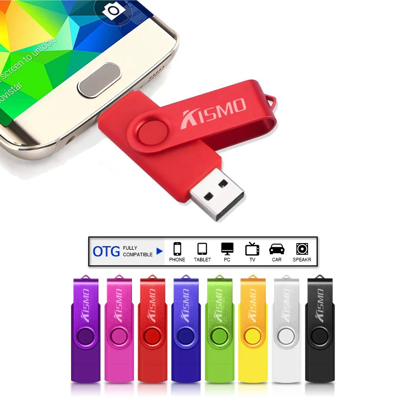 Цветной Подарочный флеш накопитель Kismo 8 ГБ 16 32 64 USB 2 0 OTG для телефонов Samsung S6 S7 edge