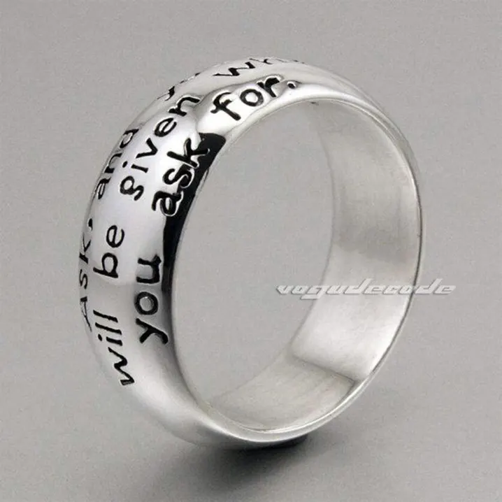 

Shiny Fashion Motto Ring Solid 925 Sterling Silver The Power of Idea Ring 8E004