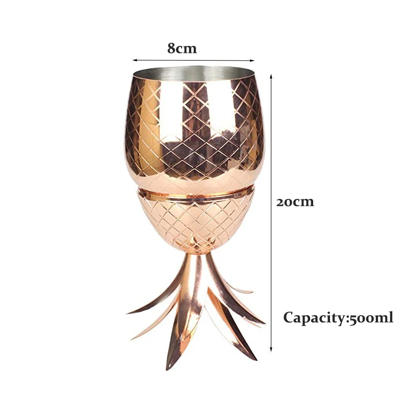 500 мл ананас стаканчик/кружка Москвой мул кружка доступны в 2 цветах медные коктейльные чашки кружки из нержавеющей стали Бар инструменты