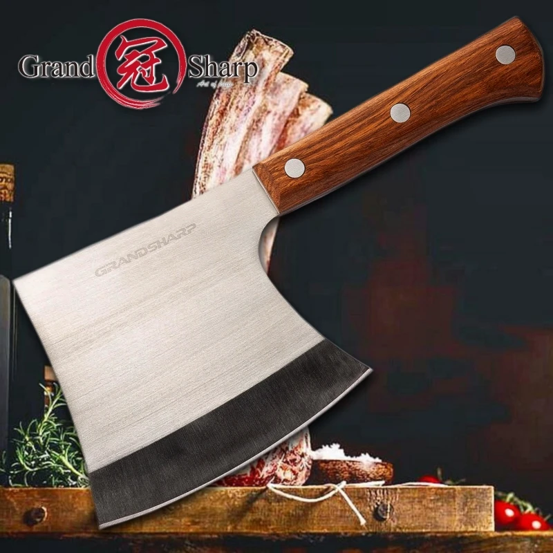 

Cleaver Knife Stainless Steel Axe Kitchen hatchet Chef Boning Knife Meat Cutter Butcher Tools Camping Outdoor Chopping Knife