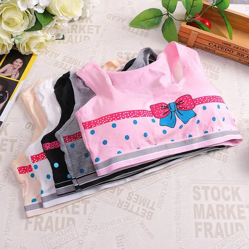 Bow Kids Training font b Bra b font For Girls Summer Short Vest For Sport Teenage