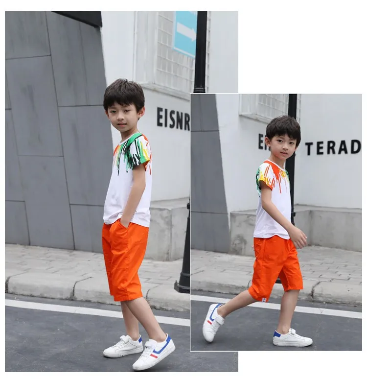 New Cotton Baby Boy Clothes Set Summer Casual Sports Clothing For Boys Active Tshirt Short Pants Kids Suit 2 Pcs Child Tracksuit (7)