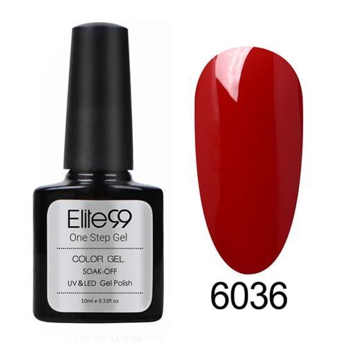 Elite99 одношаговый УФ-Гель-лак для ногтей без необходимости базовое верхнее покрытие маникюр геллак Полупостоянный лак для ногтей чистый цвет Гель-лак - Цвет: 6036