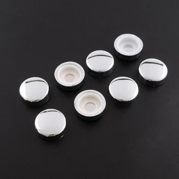 

8pcs Silver White Chrome Caps License Plate Frame Screw Nut Adapter Rings