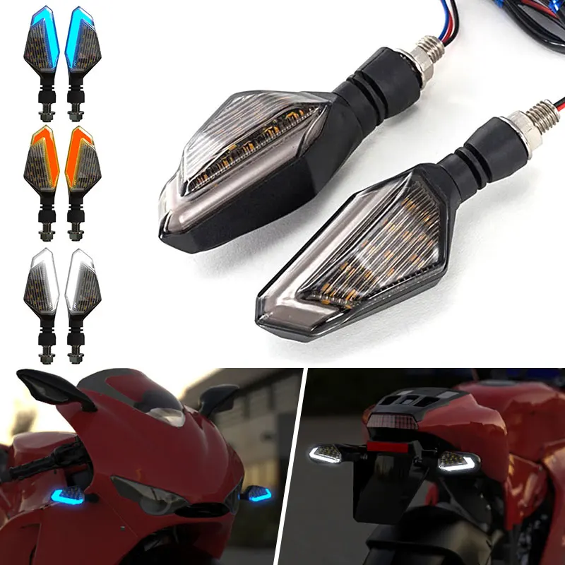 2 шт., светодиодный указатель поворота для мотоцикла, левая и правая сигнальная лампа, дневные ходовые огни, индикаторы, мигалки для Honda Kawasaki