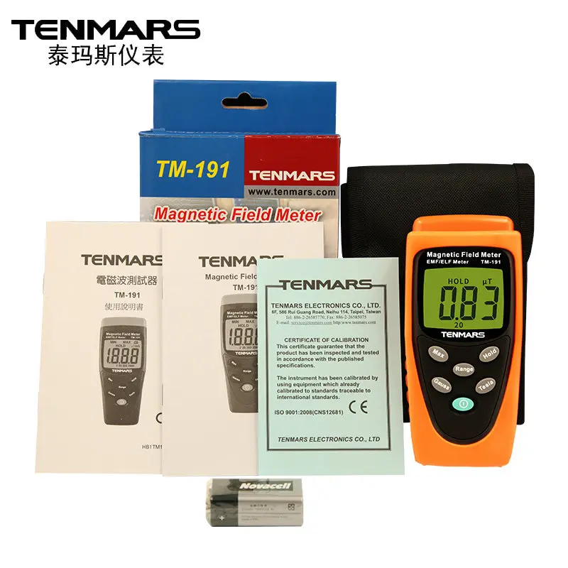 TENMARS TM-191 магнитного поля высокого качества Гаусс метр TM191 EMF метр электромагнитного поля тестер