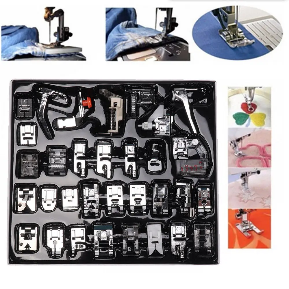 

32pcs Domestic Sewing Machine Presser Foot Feet Set for Brother Janome Singer Costura Acessorios Para Costura