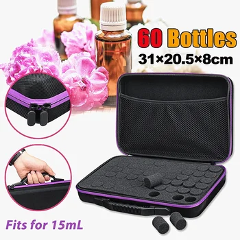 

60 Bottles Essential Oil Carrying Storage Bag Box Portable aromatherapy Holder Case Bag (Essential Oils Not Included)