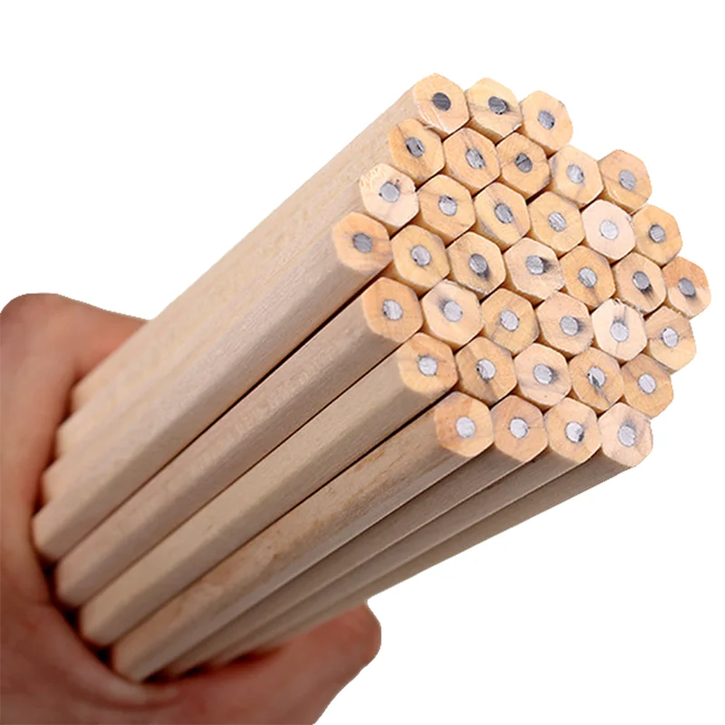 

10PCs/lot Eco-friendly Natural Wood Pencil HB Black Hexagonal Non-toxic Standard Pencil Cute Stationery Office School Supplies