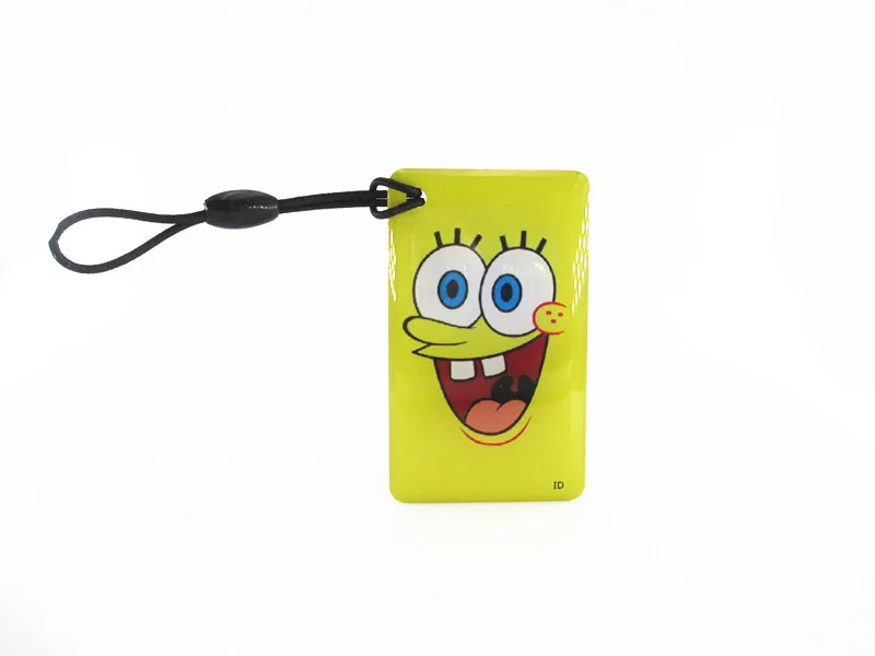 

10pcs cartoon SpongeBob SquarePants EM4305 125Khz RFID Writable Rewrite Proximity ID Token Tag Key Keyfobs blank card For Copier