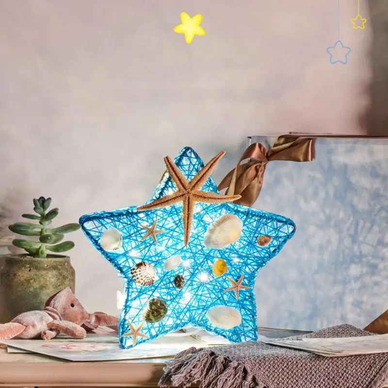 Креативная Морская звезда Форма Настольная лампа из ротанга USB светодиодный лампа домашняя спальня настольная ночник романтическое