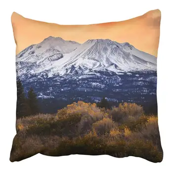 

Throw Pillow Cover Cases Two-Side Print Design Square Set Cushion Case Covers Cascade Dawn on Mount Shasta