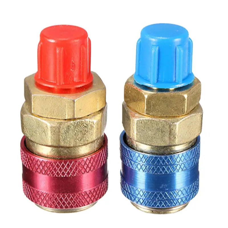 

Pair of Car Auto Refrigerant AC R134A System Quick Couplers Connectors Adapter Plug 1/4" Flare