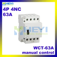 Ручное управление бытовой контактор wct-63a напряжение протектор 4-полюсный 4nc 220vac 50 Гц профиль контактор