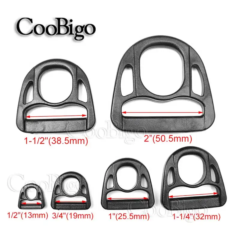 

2pcs Outdoor Tactical Backpack Durable D-Ring Buckle Multiuse Plastic for Hooks Strap Webbing 13mm~50mm
