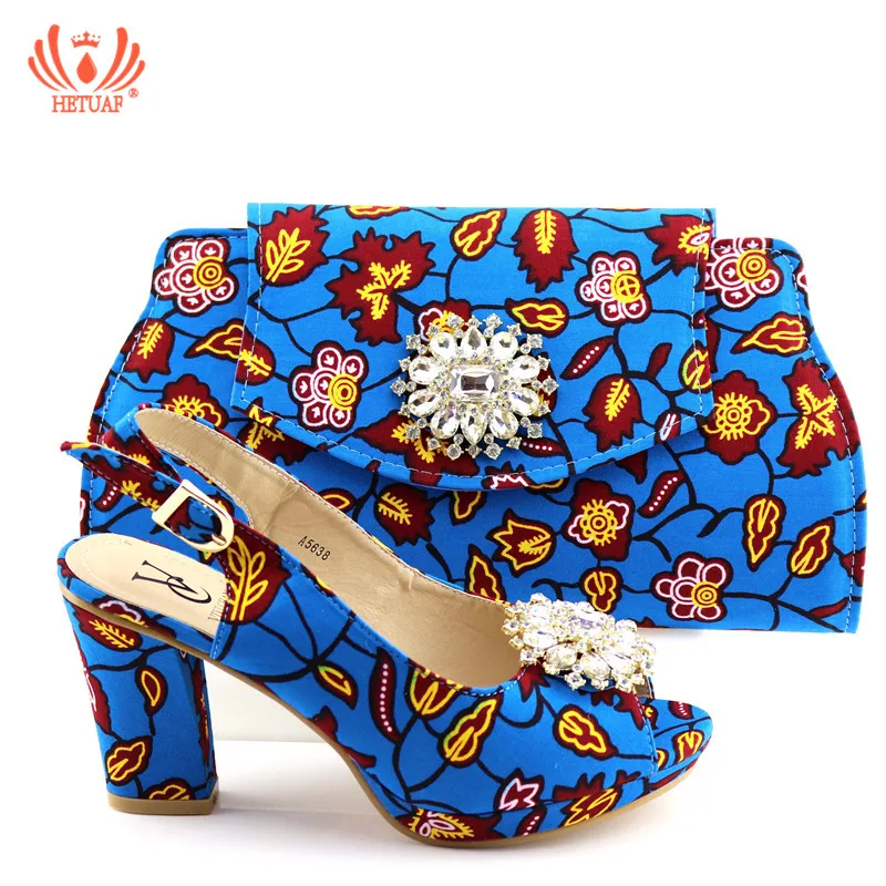 

African Shoes and Bag To Match Set Flowers Pattern Italian Shoe and Bag Set for Party In Women Nigerian Women Party Pumps Luxury