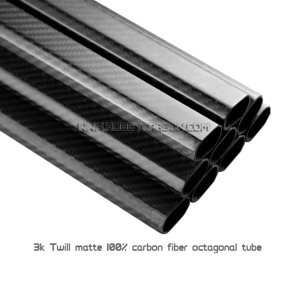 

4pcs/pack Carbon Fiber Octagonal Tubes, 30x20x500mm 1.5mm thick 3K Twill Matte Pure Carbon Fiber Booms for Multiroror Arm