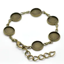 Дорин коробка горяч-2 шт. антикварных бронзовых морских звезд круглый кабошон диск Браслеты 18 см(7 1/")(B19885