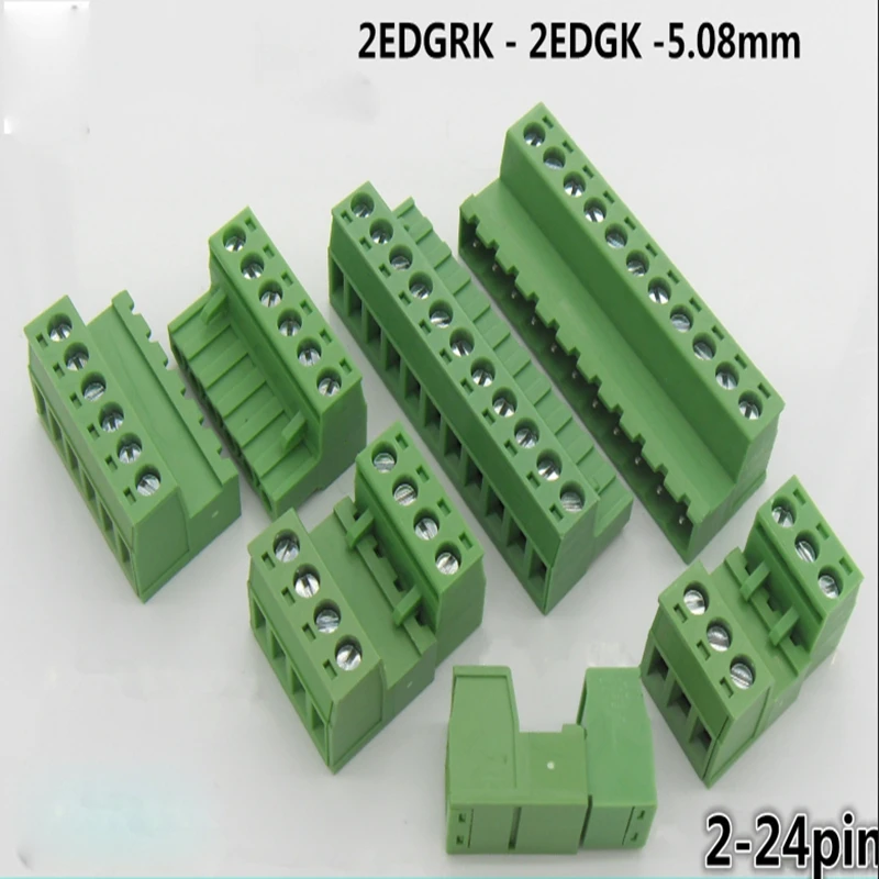 

1set Free welding butt 2EDG 5.08mm plug in 2EDG 2EDGRK green terminal 2p-22pins 10A 300V