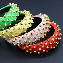 Барокко Разноцветные Заклепки с геометрическим принтом простая повязка для головы; Танцы праздничный обруч 756