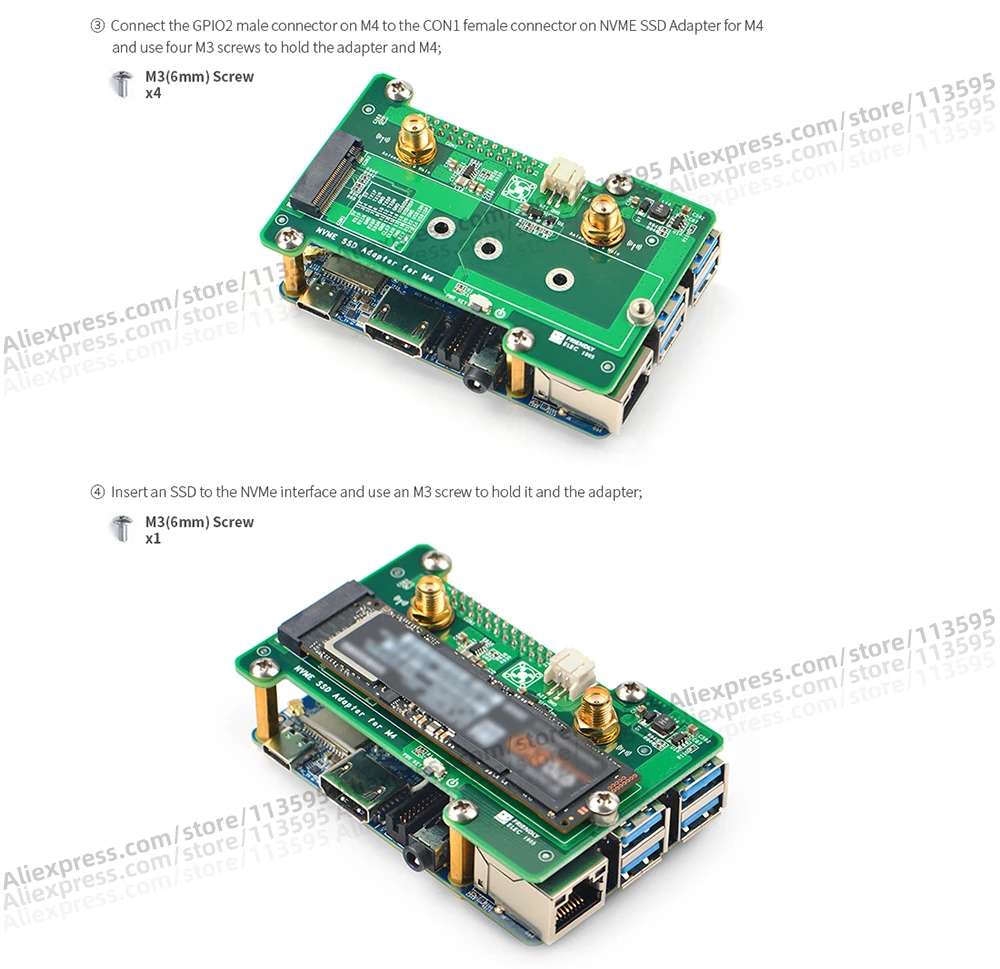 RealQvol Friendlyarm NVMe SSD адаптер для M4 Nanopi M4