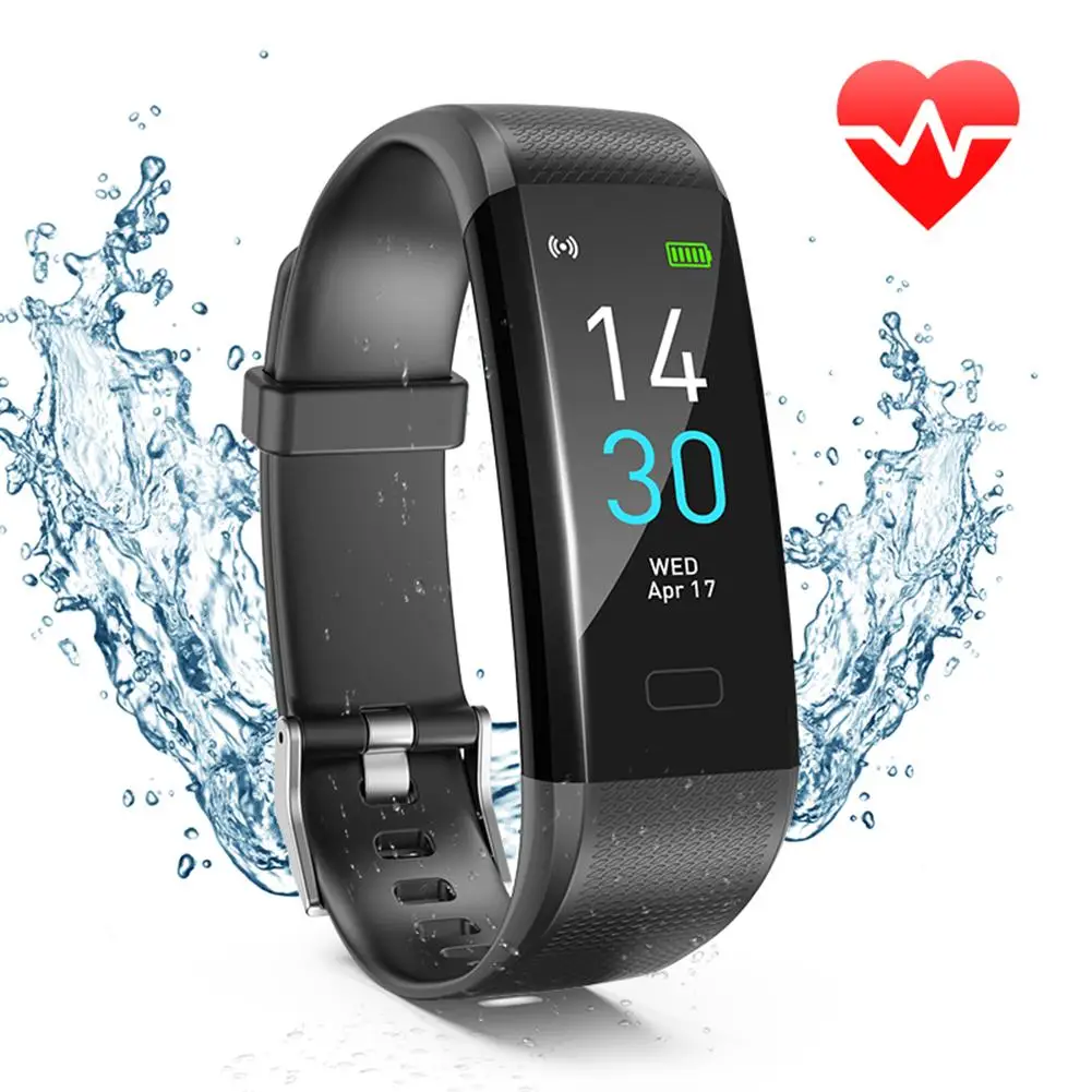 

IP68 Waterproof Watch 0.96IN Touch Screen Bluetooth Smart Bracelet Medical Grade Heart Rate Monitor Sports Band Wristband