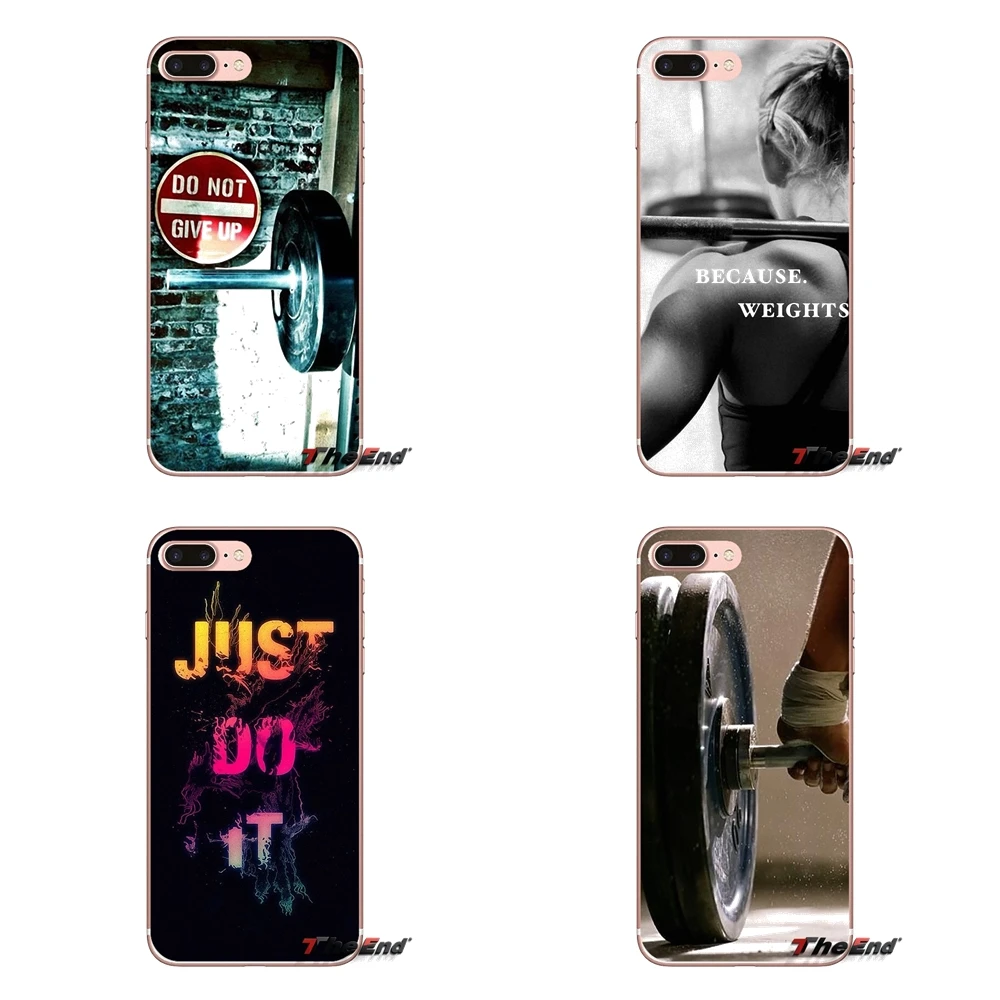 Для Apple IPhone X 4 4S 5 5S SE 5C 6 6s 7 8 плюс Plus прозрачный мягкий Чехлы Crossfit c гирями нарастить