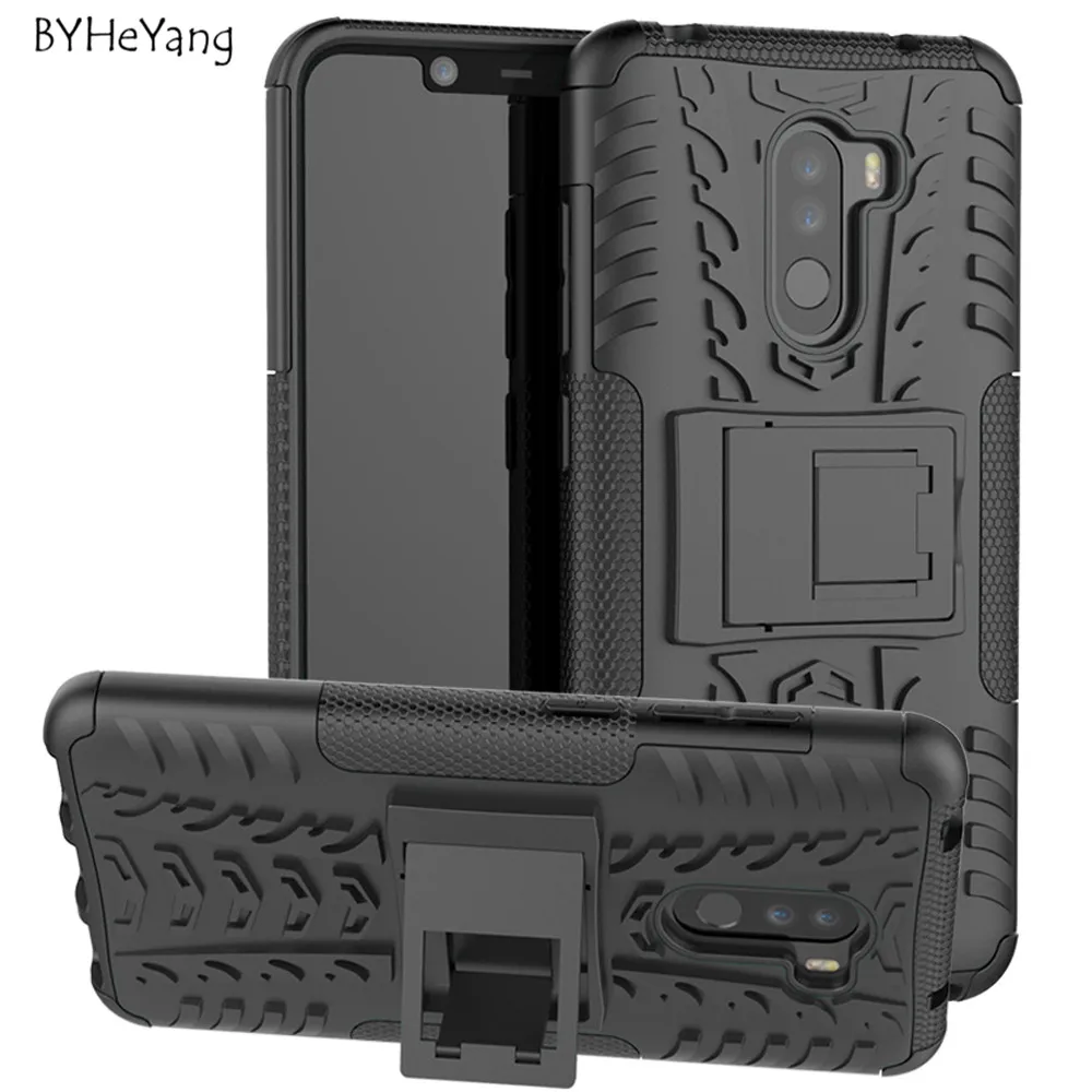 

For Xiaomi Pocophone F1 Case Poco F1 Hard TPU+PC Armor with Stand Hybrid Protect back Cover For Xiaomi Pocophone F1 Global Case