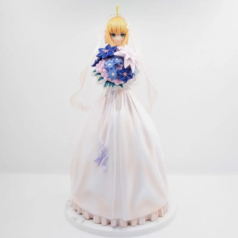 

9" Fate Stay Night Anime Saber Lily 10th Anniversary Wedding Royal Dress Ver. Boxed 23cm PVC Action Figure Model Doll Toys Gift