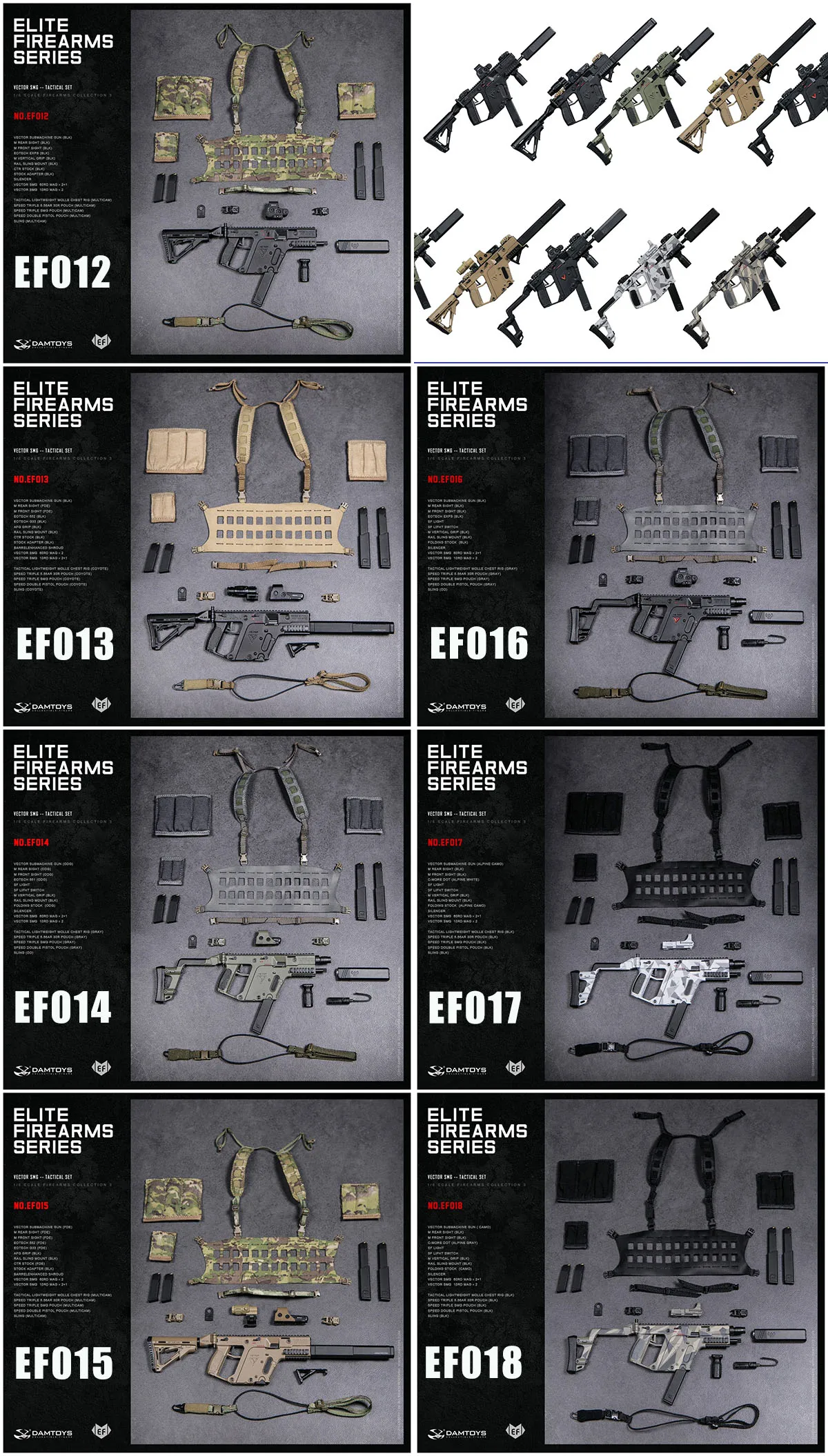 

DAMTOYS EF012 EF018 Tactics VECTOR Weapon Model for 12inch Action Figure DIY