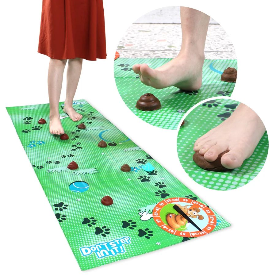 

blindfolded poop dodging fun Don't step in it funny tricky game for family party,Step in the fewest poops to win children toys