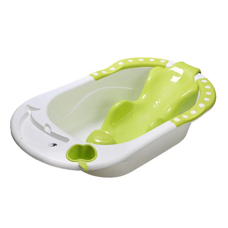 Baby Large Bathtub Be able to sit and lie down Apple Dolphin Children Sark With Water Scoop Bathing Frame with Strip Lying Plate