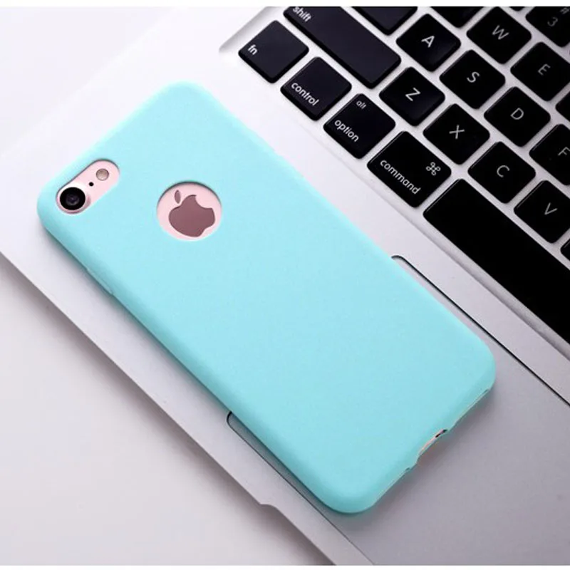 Матовый карамельный цвет чехол для телефона для Apple IPhone XS Max XR 6 6s Plus 7 7 Plus Желейный Мягкий ТПУ силиконовый чехол для телефона - Цвет: sky blue