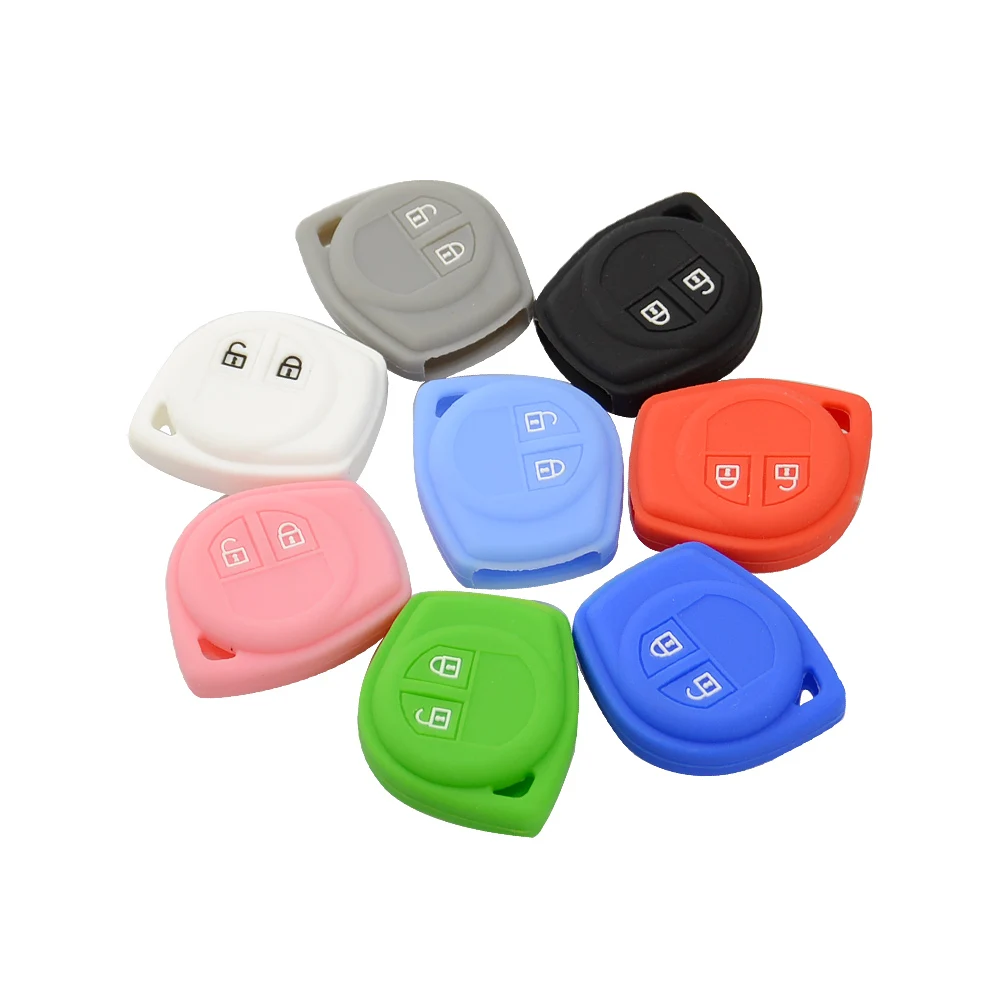 

Colorful 2 Buttons Soft Silicone Rubber Remote Car Key Cover Case For Suzuki Sx4 Swift Liana Vitara Jimny Alto Ignis Esteem