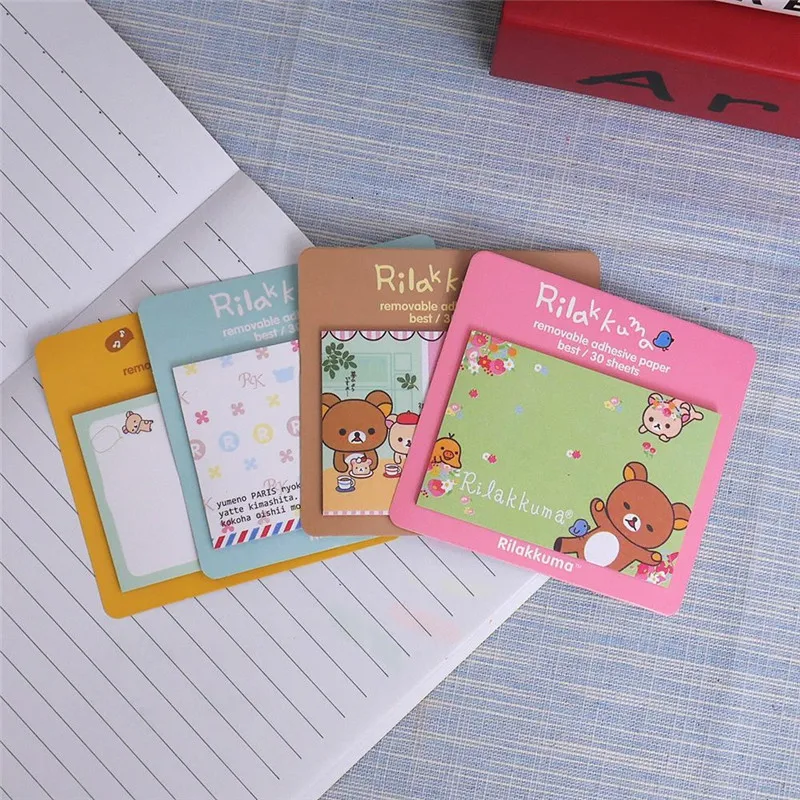 Rilakkuma Memo pad размещение сообщения съемный клей прикольный стикер бумага Papelaria Липкие заметки канцелярский школьный офисный принадлежности