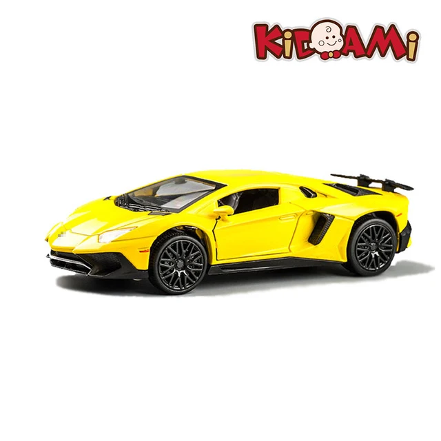 KIDAMI 1:32 Aventador 750-4 литая под давлением модель автомобиля с оттягивающейся спинкой игрушечные машинки подарки игрушки для детей моделирование oyuncak siku - Цвет: Yellow