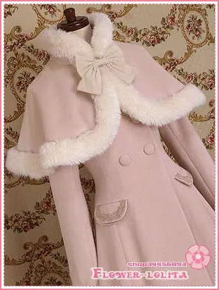 Лидер продаж, японское Дешевое шерстяное милое пальто с капюшоном в стиле Лолиты, зимние пальто для девочек, брендовый длинный Зимний плащ