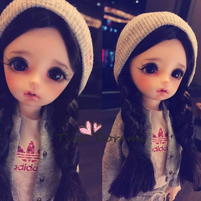 Parrucca per bambola BJD 1/3 8-9 pollici Fronte Gancio a