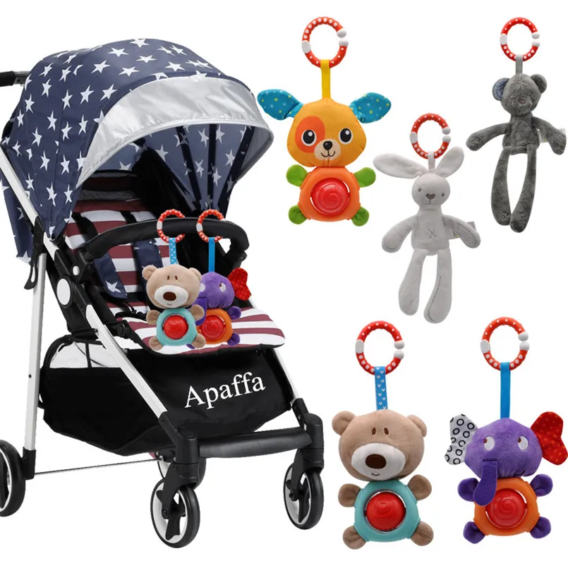 baby boy toys crib mobile bed hanging infant baby toys 0-12 Months cloth rattle appease Bed Bell Animal plush toy for stroller