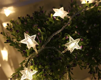 

christmas lights New Year's garland string lights Snowflakes stars Fairy tale powered outdoor Warm white luces led decoracion3M