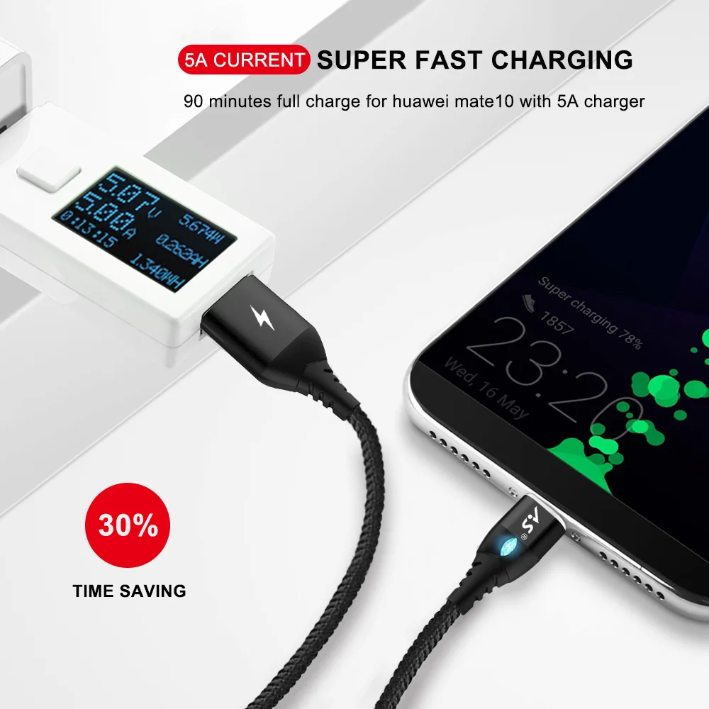 A.S Магнитный USB C кабель для быстрой зарядки телефона Type адаптер зарядного