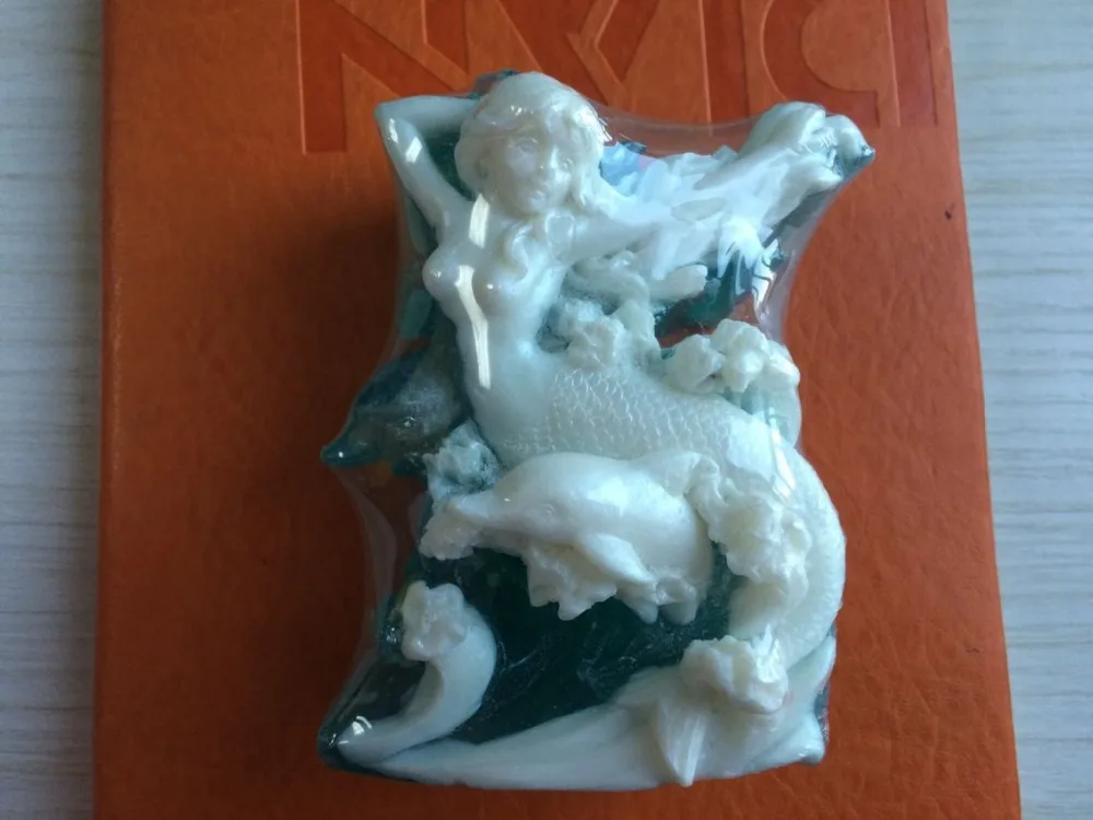 Русалка и Дельфин верхом волна мыло ручной работы плесень 3D Силиконовое Мыло «русалка» плесень